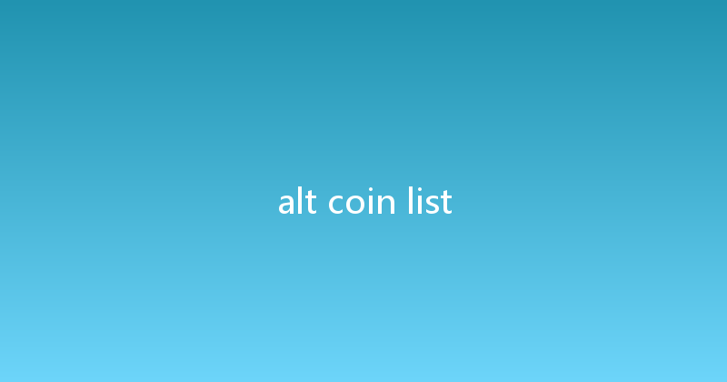 alt coin list 
